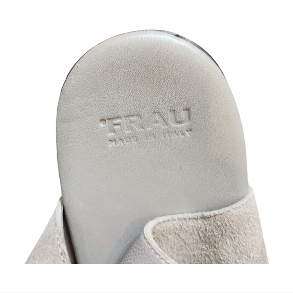 Elegant Tan / Taupe Suede Platform Sandals Made In ITALY by FRAU - Picture 7 of 7